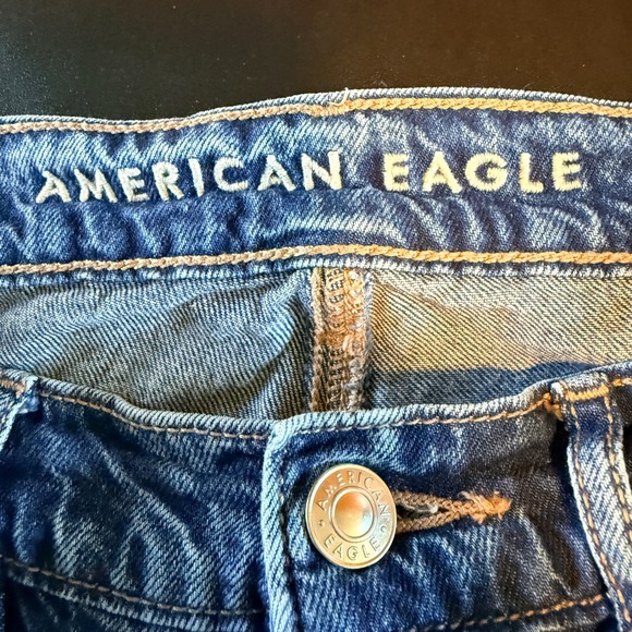 American Eagle Jeans Size 8 Super High Rise Baggy Wide Leg Jeans Blue - Picture 3 of 10
